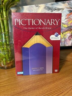 Pictionary Board Game - Red Box with Purple Pencil Graphic